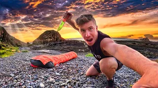 2 Days SOLO SURVIVAL (NO FOOD, NO WATER, NO SHELTER) on Remote Coast | CATCH & COOK