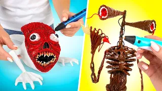 Créatures DIY réalisées au stylo 3D || Figurines de Siren Head et Bridge Worm