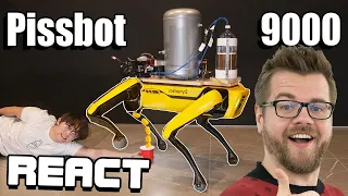 React: So lässt man einen Roboter-Hund Bier pinkeln
