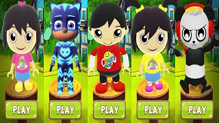 Tag with Red T-Shirt Ryan vs Emma & Kate vs Combo Panda vs PJ Masks Catboy - Run Gameplay