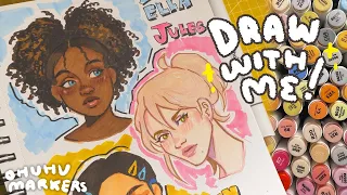 ✿ draw with me - trying out OHUHU alcohol markers for the first time