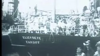 The Elizabete reaching dock, 1940's - Film 17523