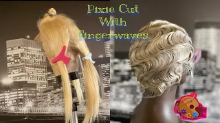 How to Create A Pixie Wig w/ Fingerwaves 💇🏾‍♀️ Mommy Wig Tutorial 💇🏾‍♀️ Full Lace Wig Pixie