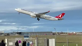 Turkish Airlines Airbus A330-343 Takeoff from STR to Istanbul (IST)