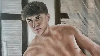 Time lapse of my oil painting of Noah Beck