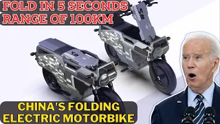 Chinese Mini Foldable Motorcycle Astonishes American Engineers: 5-Second Fold, Rideable, 100KM Range