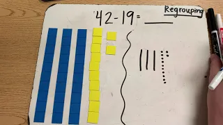 Solving 2 Digit Subtraction: Base 10 Blocks (WITH Regrouping)