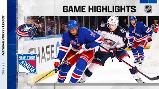 Blue Jackets @ Rangers 10/23 | NHL Highlights 2022