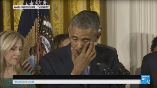US - President Barack Obama slams gun lobbies, explains why he cried during speech