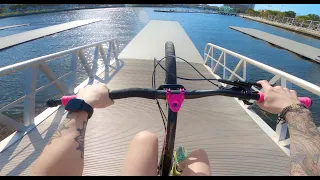 Wheelies down by the Water on my Collective Bikes c100 - Practicing Swerves at the park