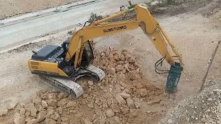 Working Skills | Excavator Breaks Stone| Hydrolic Breaker| Construction Project#excavation