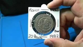 ERROR DE TROQUEL EN MONEDA DE 20 PESOS 1982 CULTURA MAYA