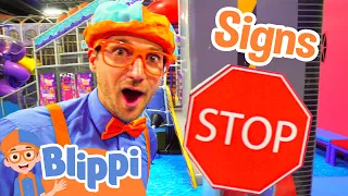 Blippi Learns Street Signs at an Indoor Play Place | Blippi Full Episodes + Songs | Blippi Toys