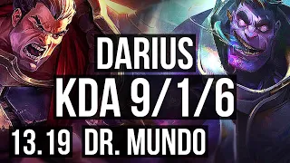 DARIUS vs MUNDO (TOP) | 9/1/6, 2.3M mastery, Dominating | NA Master | 13.19