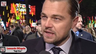 Leonardo DiCaprio Reacts To Oscar Nominaton At The Revenant UK Premiere