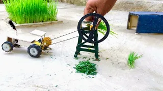 diy mini tractor making science projects | cutter machine grass | keep villa