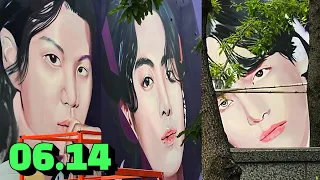 BTS Graffiti progress / BTS 10th Anniversary Festa / Apobangpo 10 BTS Mural