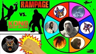 RAMPAGE vs KING KONG Slime Wheel Game | Which Ape Movie Wins?