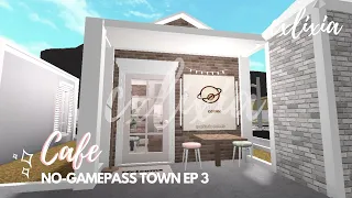 ROBLOX | Bloxburg: No-Gamepass Town/City Series Part 3 : Aesthetic Cafe |Speedbuild & Tour | cxlixia