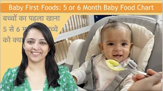 5 or 6 Month Baby Food Chart | First Foods for Baby | 5 से 6 महीने के बच्चे को क्या खिलाएं