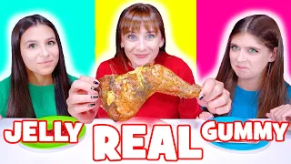 ASMR Eating Gummy Food VS Real Food VS Jelly Food Mukbang