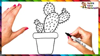 How To Draw A Cactus Step By Step 🌵 Cactus Drawing Easy