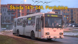 Provoz trolejbusu Škoda 14Tr 345 na lince 11, Pardubice, 26.1.2023