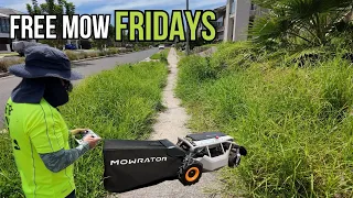 Remote Controlled Lawn Mower Cleans Up WILD OVERGROWN Yard!