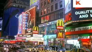 1990s New York at Night, Times Square, 35mm