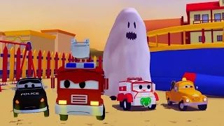Patrula masinilor camion de pompieri si masina de politie si fantoma în Orasul Masinilor | Halloween