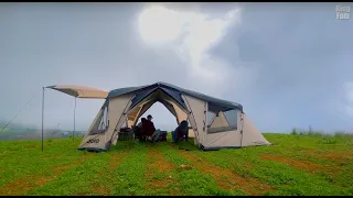 WINDY CAMPING, COLD CAMPING, COZY TENT, CAMPING IN THE SEA OF CLOUDS, MT. OLIS