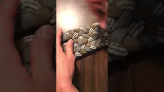 Lacing a braided wool rug