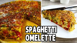 FRITTATA DI SPAGHETTI | VEGETABLE SPAGHETTI OMELETTE | EASY SUNDAY BRUNCH RECIPE BELOW 5 EURO