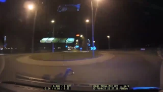 Police ramming motorcycle to end high speed chase in Tallinn, Estonia [RAW VIDEO]