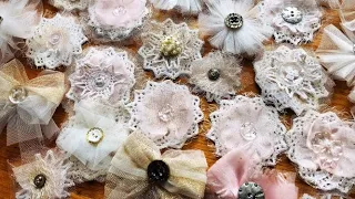 DIY FLOWERS - Tulle, Fabric, Shabby Chic Flowers/Bows (STEP BY STEP)