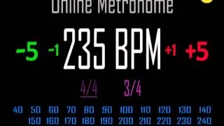 Metronomo Online - Online Metronome - 235 BPM 3/4