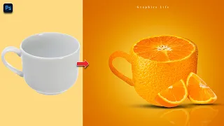 Orange Cup Product Poster Design | Product Manipulation in Photoshop |Graphics Life