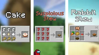 Minecraft Foods and How To Craft Them (+their hunger points)