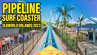 PIPELINE Surf Coaster, Full Animated POV - SeaWorld Orlando 2023