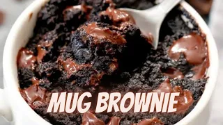 1 minute chocolate mug brownie recepi in microwave (eggless) , mera Dasterkhwan MD