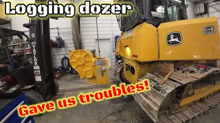 We try to install a winch on a John Deere logging dozer but ran into a problem!