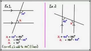 Co-interior Angles on a Parallel Line