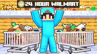 24 Hours Overnight at Walmart in Minecraft