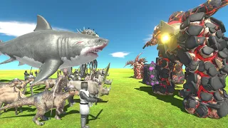 Gray War - Gray Team VS Golem of Evolution - Animal Revolt Battle Simulator