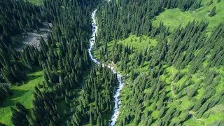 Almaty. Terra 24 07 2022 The river DRONE 4K