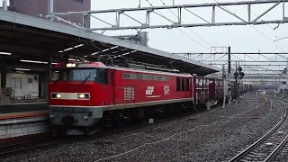 JR貨物 2014/11/29 レッドサンダー EF510-12[富]号機＋コキ20B 貨物列車3096レ 京都駅