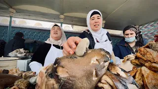 Massive Street Food in Uzbekistan 🇺🇿 1500Kg of Beef Pilaf + Halal Food Market | Tashkent