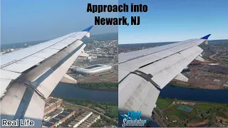 INSANE GRAPHICS | Microsoft Flight Simulator Vs Real Life | United A320 | Approach Into Newark, NJ