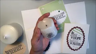 Stamping on Candles with Inspirational Words