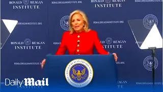 Awkward! Jill Biden begs for applause after speech line falls flat